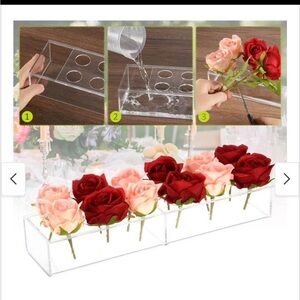 Acrylic rectangular flower base 18 roses